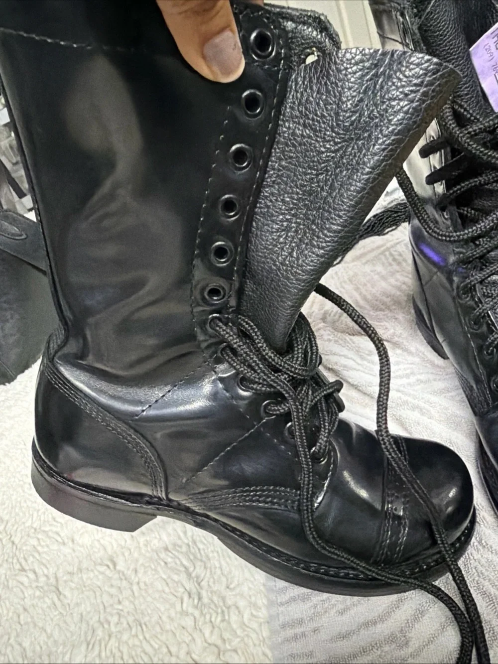 Corcoran 6.5E Black Leather Lace-Up Combat Boots made in the USA K30207